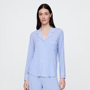 Blue Striped Pajama Top